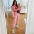 Women’s Winter and Autumn Two-Piece Tracksuit - Oversized Sweatshirt Solid Color Sportswear Hoodie - Warms Hoodies